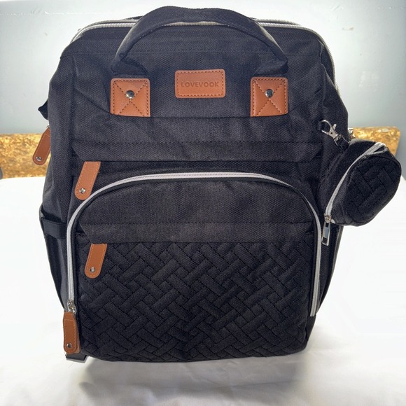 Handbags - Black LOVEVOOK Diaper Bag Backpack‎ Waterproof Quilted Travel Nappy Bag